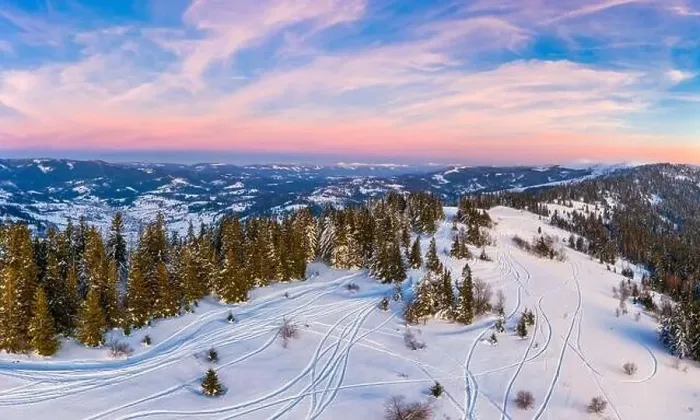 Framed Print : Magical winter panorama of beautiful snowy slopes at a ski resort in Europe on a sunny Framed Print : Magical winter panorama of beautiful snowy slopes at a ski resort in Europe on a sunny