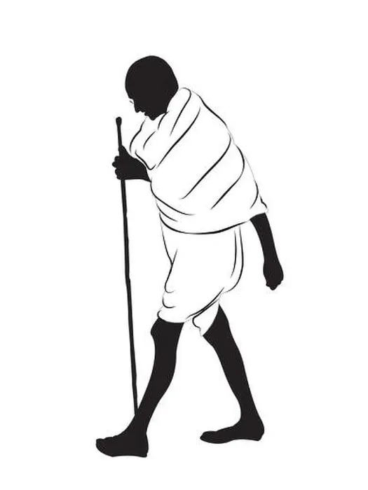 Framed Print : Mahatma Gandhi walking.leader of freedom fighters and father of the nation Framed Print : Mahatma Gandhi walking.leader of freedom fighters and father of the nation
