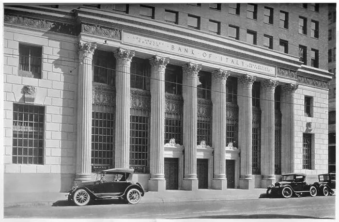 Framed Print : Main entrance to the Bank of Italy, Los Angeles, California, 1924
