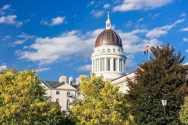 The Maine State House in Augusta, Maine, USA