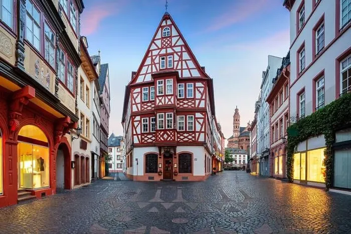 Framed Print : Mainz, Germany. Cityscape image of Mainz old town during summer sunrise Framed Print : Mainz, Germany. Cityscape image of Mainz old town during summer sunrise
