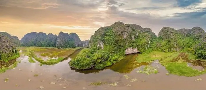 Framed Print : the majestic scenery on Ngo Dong river in Tam Coc Bich Dong view from drone in Ninh Binh province of Viet Nam Framed Print : the majestic scenery on Ngo Dong river in Tam Coc Bich Dong view from drone in Ninh Binh province of Viet Nam