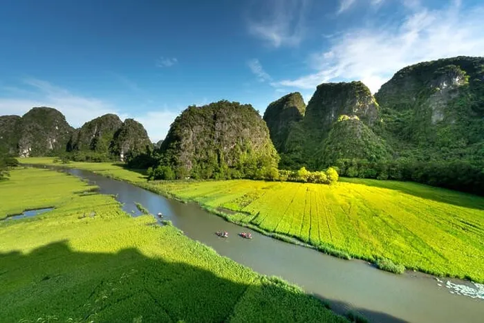 Framed Print : the majestic scenery on Ngo Dong river in Tam Coc Bich Dong view from the mountain top in Ninh Binh province of Viet Nam Framed Print : the majestic scenery on Ngo Dong river in Tam Coc Bich Dong view from the mountain top in Ninh Binh province of Viet Nam