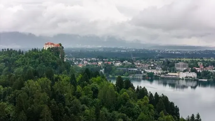 Framed Print : Majestic Summer Panorama of Bled Castle and Lake Bled Framed Print : Majestic Summer Panorama of Bled Castle and Lake Bled