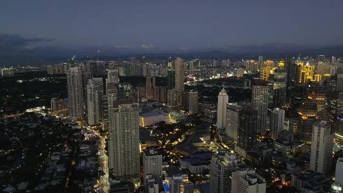 Framed Print : Makati with night skyline filled with illuminated buildings and bustling city life reflecting economic progress Framed Print : Makati with night skyline filled with illuminated buildings and bustling city life reflecting economic progress