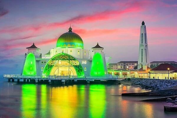 Malacca Straits Mosque in Malacca, Malaysia