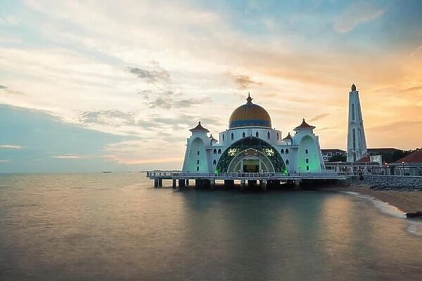 Malacca straits mosque (Selat Melaka Mosque) is a Mosque located on Malacca Island near in Malacca state, Malaysia