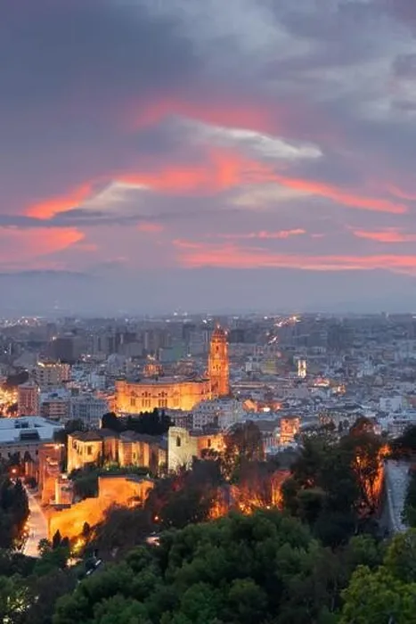 Framed Print : Malaga, Spain cityscape at the Cathedral, City Hall and Alcazaba citadel of Malaga at dusk Framed Print : Malaga, Spain cityscape at the Cathedral, City Hall and Alcazaba citadel of Malaga at dusk
