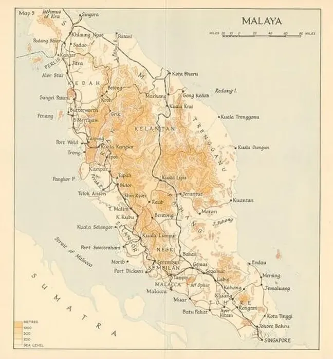 Framed Print : Malaya in 1941. Malaysia 1957 old vintage map plan chart Framed Print : Malaya in 1941. Malaysia 1957 old vintage map plan chart