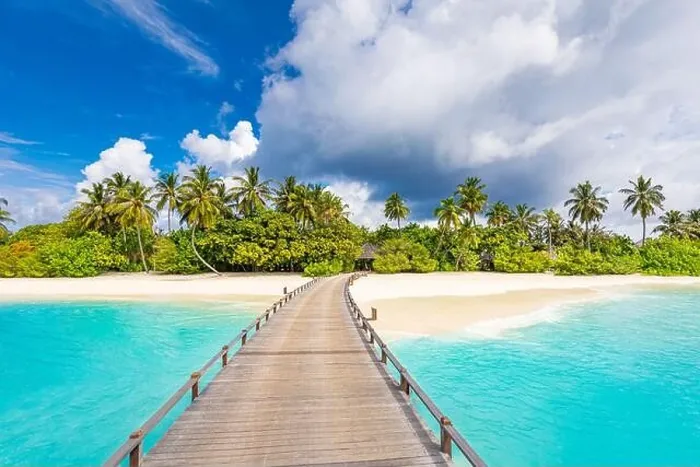 Framed Print : Maldives island beach. Tropical landscape of summer scenery, sea sand sky over jetty pier. Luxury travel vacation destination. Exotic beach landscape Framed Print : Maldives island beach. Tropical landscape of summer scenery, sea sand sky over jetty pier. Luxury travel vacation destination. Exotic beach landscape