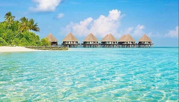 Maldives Islands, bungalows hotel on the water