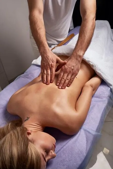 Framed Print : Male masseur doing massage on beautiful naked woman body in the spa salon. Beauty treatment concept. Framed Print : Male masseur doing massage on beautiful naked woman body in the spa salon. Beauty treatment concept.