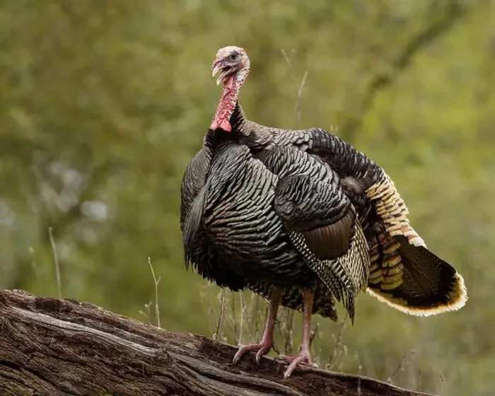Framed Print : male Wild Turkey (Melagris gallopavo) standing on a log Framed Print : male Wild Turkey (Melagris gallopavo) standing on a log