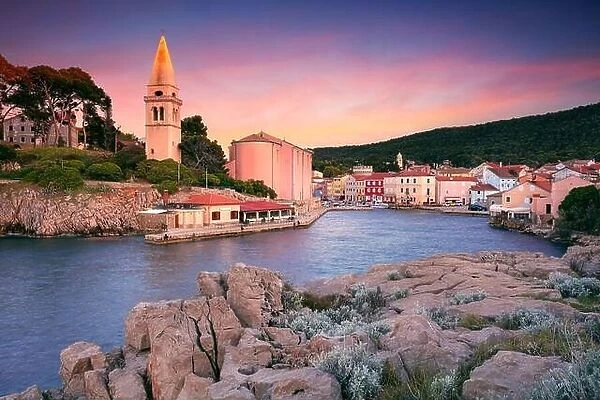 Mali Losinj, Cres Island, Croatia. Cityscape image of iconic village Mali Losinj, Croatia located on Cres Island at sunset