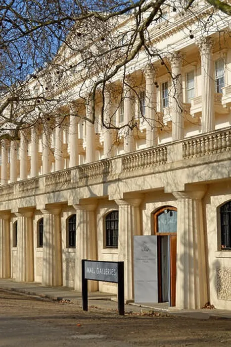 Framed Print : Mall Galleries entrance in Carlton House Terrace is the base of the Federation of British Artists FBA