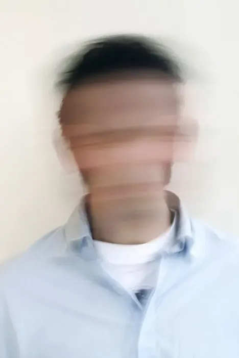 Framed Print : A man with a blurred face Framed Print : A man with a blurred face