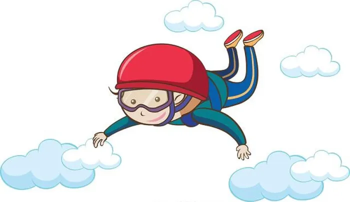 Framed Print : A Man Free Skydiving on Sky illustration Framed Print : A Man Free Skydiving on Sky illustration