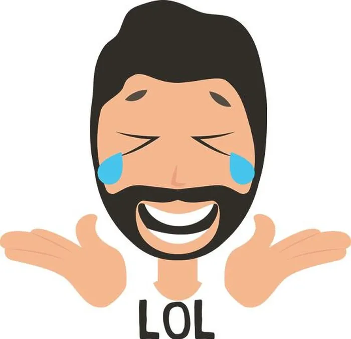 Framed Print : Man laughing out loud, illustration, vector on white background Framed Print : Man laughing out loud, illustration, vector on white background