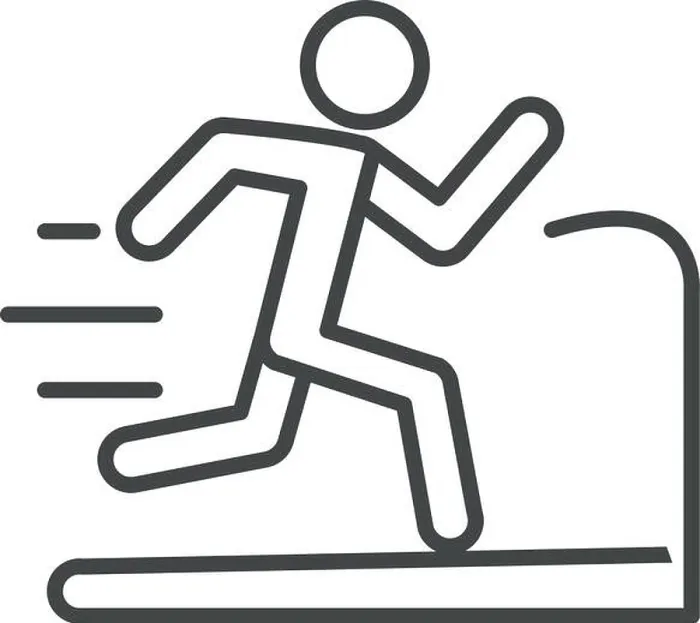 Framed Print : man running on the runway speed sport race line icon design vector illustration