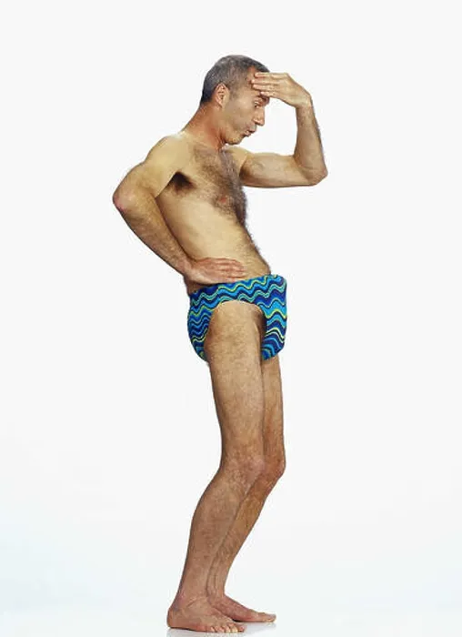 Framed Print : Man, swimming trunks, erection Framed Print : Man, swimming trunks, erection