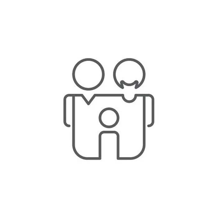 Framed Print : Man, woman and child icon, color