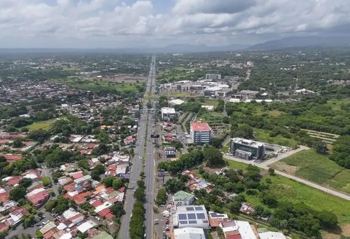 Framed Print : Managua, Nicaragua - August 16, 2024: Wide cityscape of Managua town aerial drone view Framed Print : Managua, Nicaragua - August 16, 2024: Wide cityscape of Managua town aerial drone view