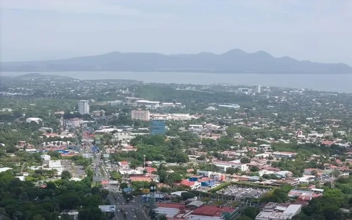 Framed Print : Managua, Nicaragua - August 16, 2024: Masaya highway road in Managua aerial drone view Framed Print : Managua, Nicaragua - August 16, 2024: Masaya highway road in Managua aerial drone view