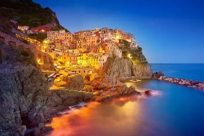 Framed Print : Manarola at evening night, Cinque Terre National Park, Liguria, Italy, UNESCO Framed Print : Manarola at evening night, Cinque Terre National Park, Liguria, Italy, UNESCO