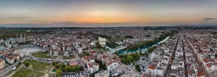 Framed Print : Manavgat city from a bird's eye view. Antalya. Turkey Framed Print : Manavgat city from a bird's eye view. Antalya. Turkey