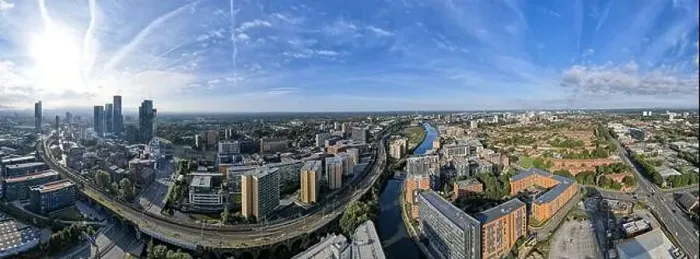 Framed Print : Manchester City Centre Drone Aerial View Above Building Work Skyline Construction Blue Sky Summer Beetham Tower Framed Print : Manchester City Centre Drone Aerial View Above Building Work Skyline Construction Blue Sky Summer Beetham Tower