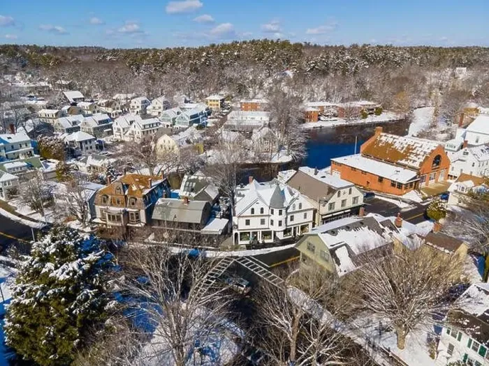 Framed Print : Manchester historic town center and harbor aerial view, Manchester by the sea, Cape Ann, Massachusetts MA, USA Framed Print : Manchester historic town center and harbor aerial view, Manchester by the sea, Cape Ann, Massachusetts MA, USA