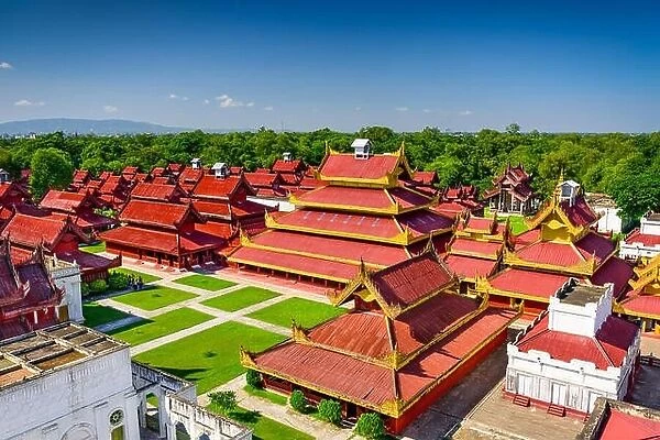 Mandalay, Myanmar buildings on the Royal Palace grounds