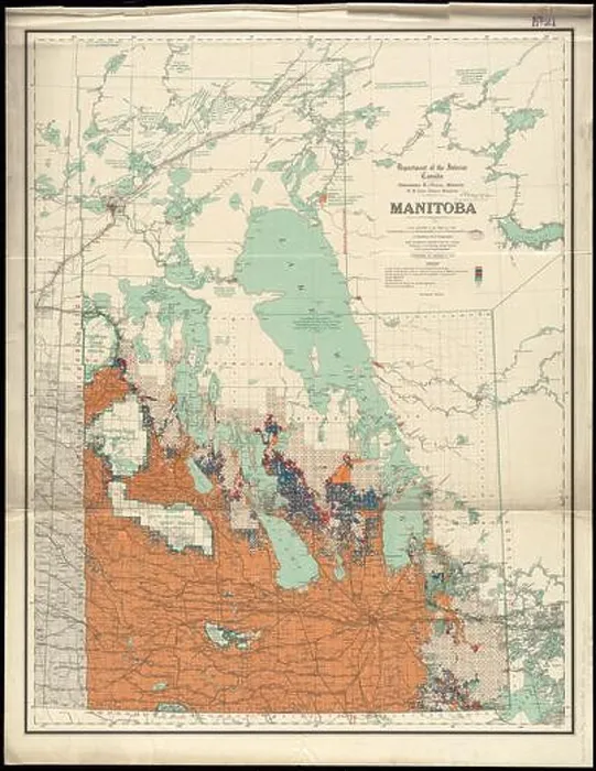 Framed Print : Manitoba : map showing disposition of lands Framed Print : Manitoba : map showing disposition of lands