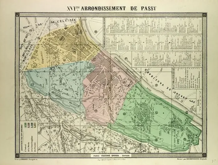 Framed Print : MAP OF THE 16TH ARRONDISSEMENT DE PASSY PARIS FRANCE Framed Print : MAP OF THE 16TH ARRONDISSEMENT DE PASSY PARIS FRANCE