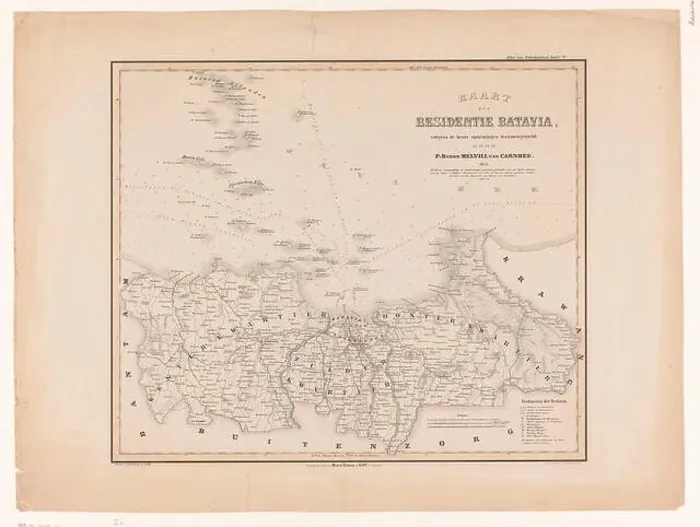 Framed Print : Map of the Batavia Residence on Java, F Framed Print : Map of the Batavia Residence on Java, F