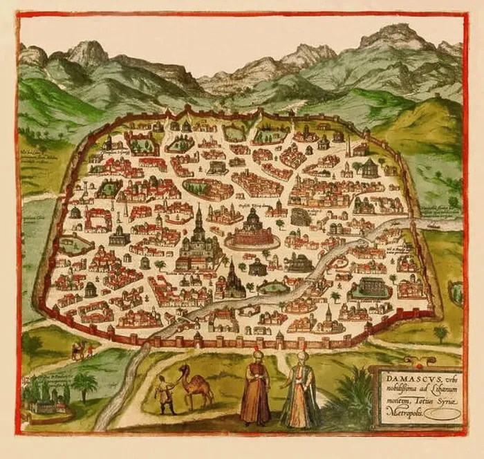 Framed Print : Map Of Damascus 1575 Framed Print : Map Of Damascus 1575