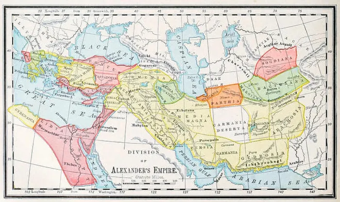 Framed Print : Map of the Division of Alexander's Empire - Ancient World Framed Print : Map of the Division of Alexander's Empire - Ancient World