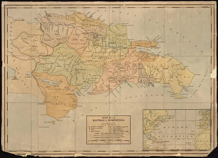 Framed Print : Map of the Dominican Republic WDL11320 Framed Print : Map of the Dominican Republic WDL11320