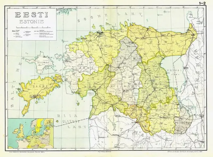 Framed Print : Map of Estonia – Eesti haldusjaotus 1925 Framed Print : Map of Estonia – Eesti haldusjaotus 1925