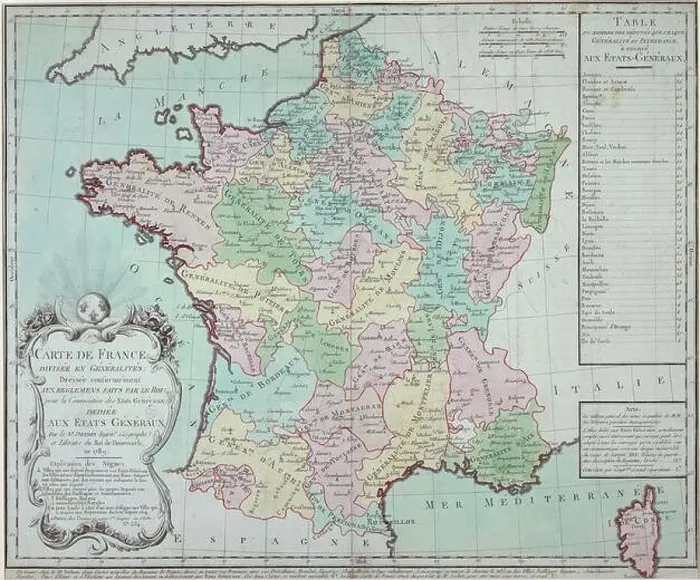 Framed Print : MAP OF FRANCE DIVIDED IN GENERAL Framed Print : MAP OF FRANCE DIVIDED IN GENERAL
