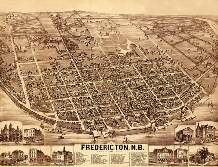 Framed Print : Map Of Fredericton 1882 Framed Print : Map Of Fredericton 1882