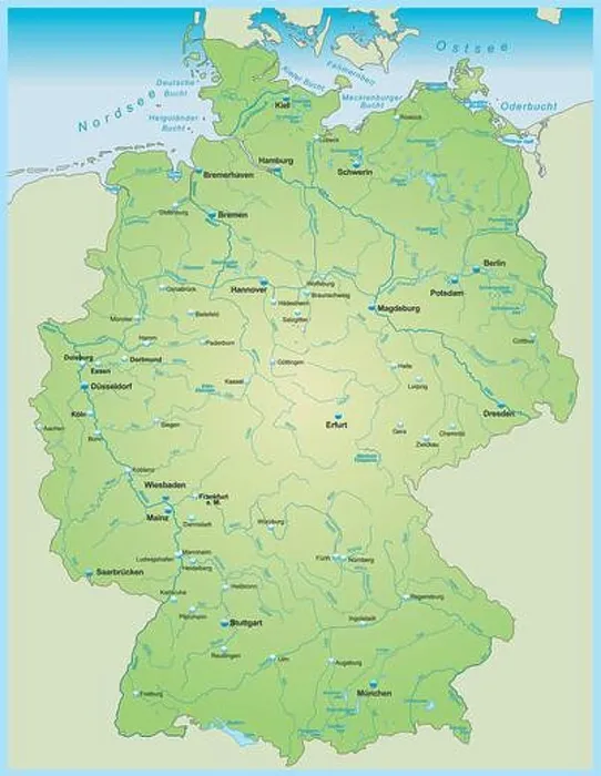 Framed Print : map of germany Framed Print : map of germany
