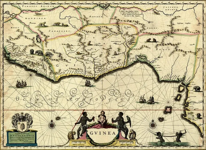 Framed Print : Map Of Guinea 1638 Framed Print : Map Of Guinea 1638