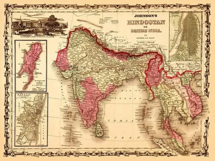 Framed Print : Map Of India 1867 Framed Print : Map Of India 1867