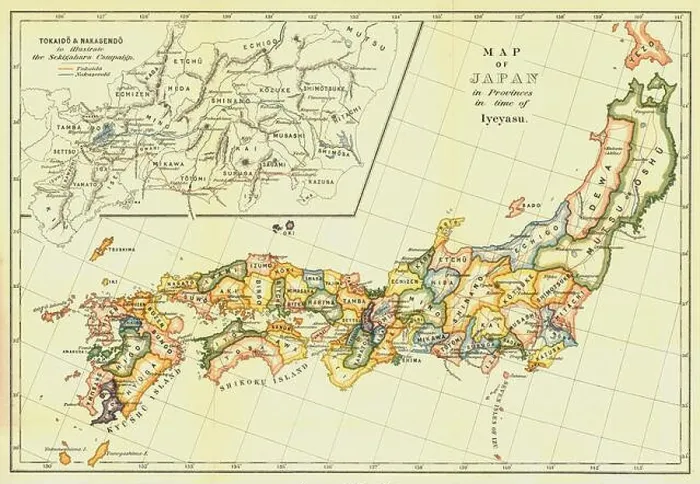 Framed Print : Map of Japan in Provinces in time of Iyeyasu Framed Print : Map of Japan in Provinces in time of Iyeyasu