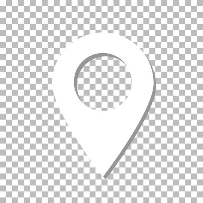 Framed Print : Map label icon on transparent background. Mark pointer sign. pin white symbol. flat style