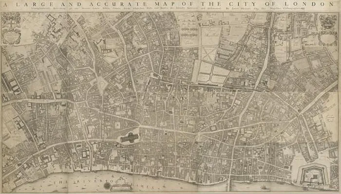 Framed Print : A map of London created in 1677 by John Ogilby and William Morgan Framed Print : A map of London created in 1677 by John Ogilby and William Morgan