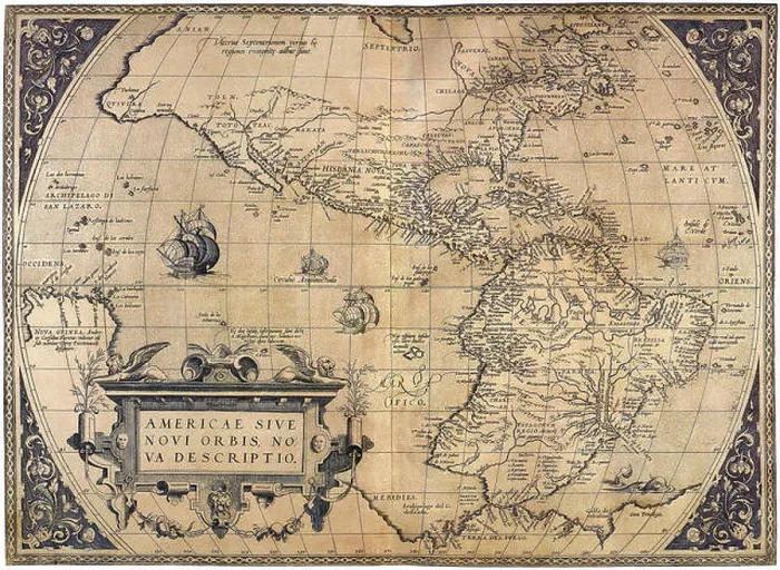 Framed Print : Map of New World 1570, Ortelius, Abraham Framed Print : Map of New World 1570, Ortelius, Abraham