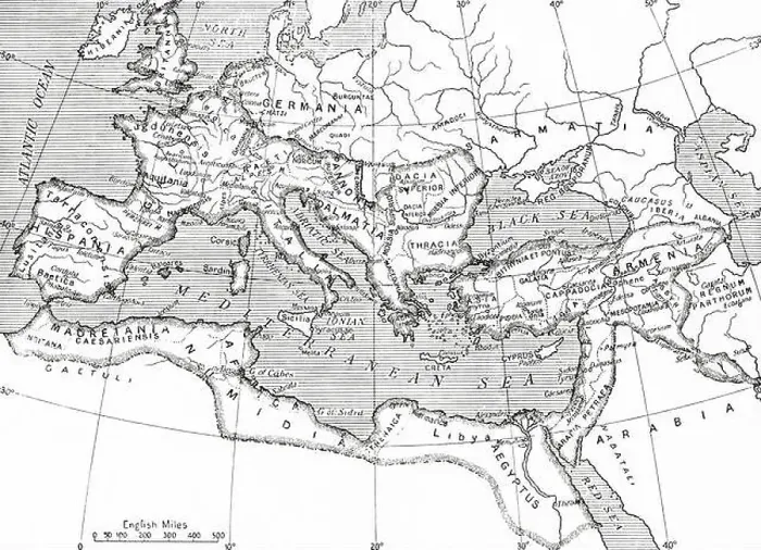 Framed Print : Map of the Roman Empire 14 AD - 117 AD. From Hutchinson's History of the Nations, published 1915 Framed Print : Map of the Roman Empire 14 AD - 117 AD. From Hutchinson's History of the Nations, published 1915