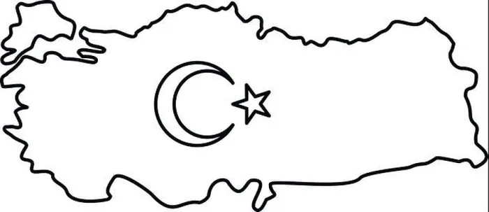 Framed Print : Map of Turkey icon, outline style